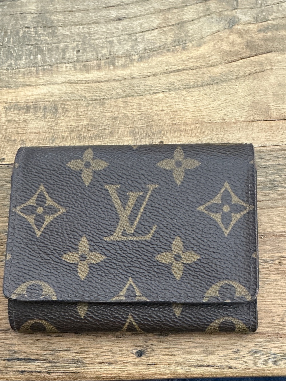 Louis Vuitton Monogram Compact Trifold Card Holder in Brown